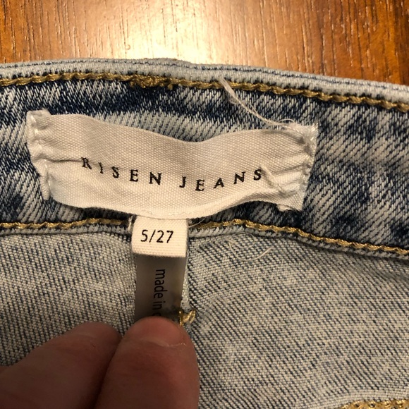 Risen Light Blue Distressed Wide Leg Jeans - Picture 5 of 11